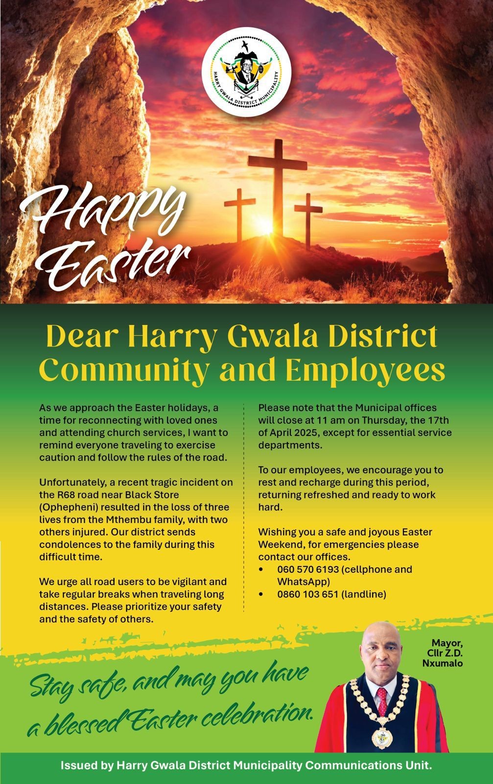 Dear Harry Gwala District Community and Employees